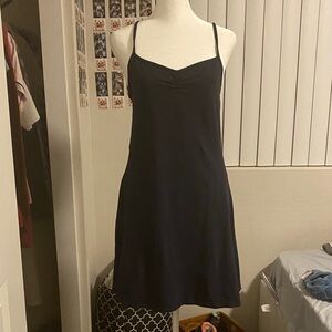 Divided dark blue Midi Dress
